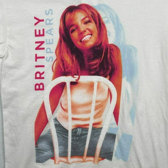 Britney Spears White 100% Cotton T-Shirt New With Tag - Picture 3 of 5